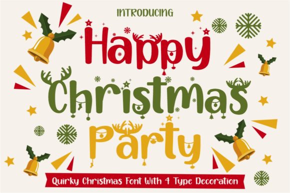 Happy Christmas Party Font for Festive Design Projects